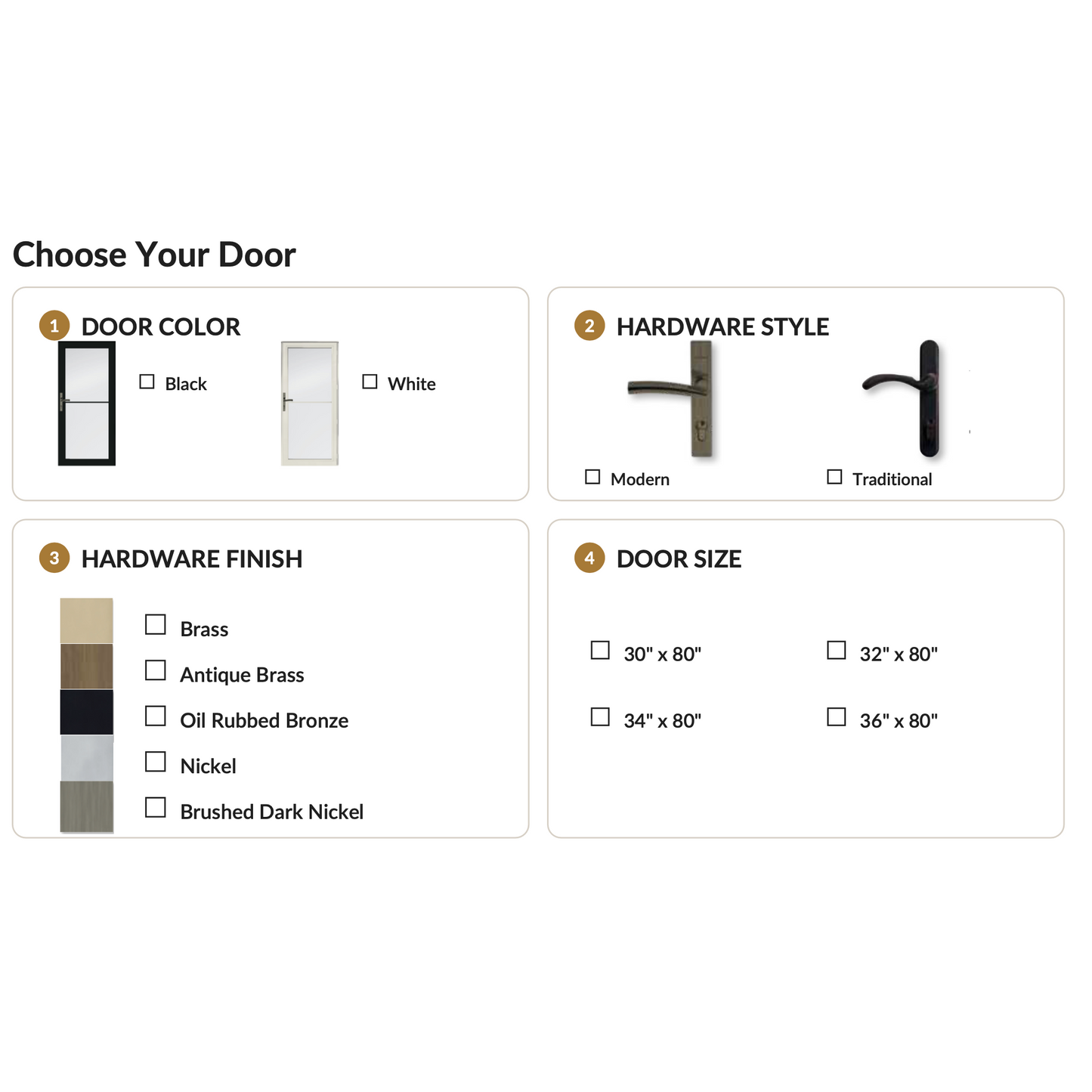 Aluminum Screen/Glass Combo Door - white; Modern