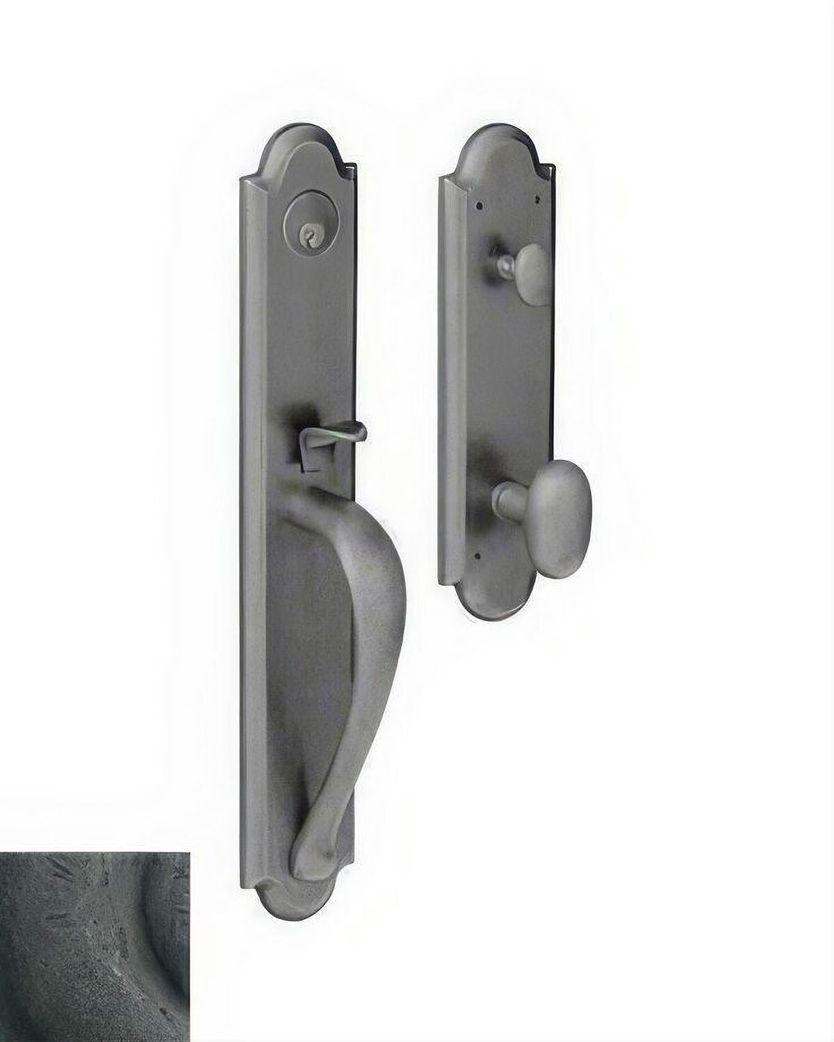 Boulder Full-Escutcheon Baldwin mortise door lock in Distressed Oil Rubbed Bronze