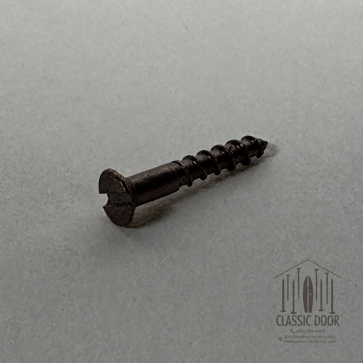Oil-rubbed bronze flat head slotted solid brass wood screw