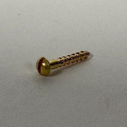 Round Head Slotted solid brass wood screw