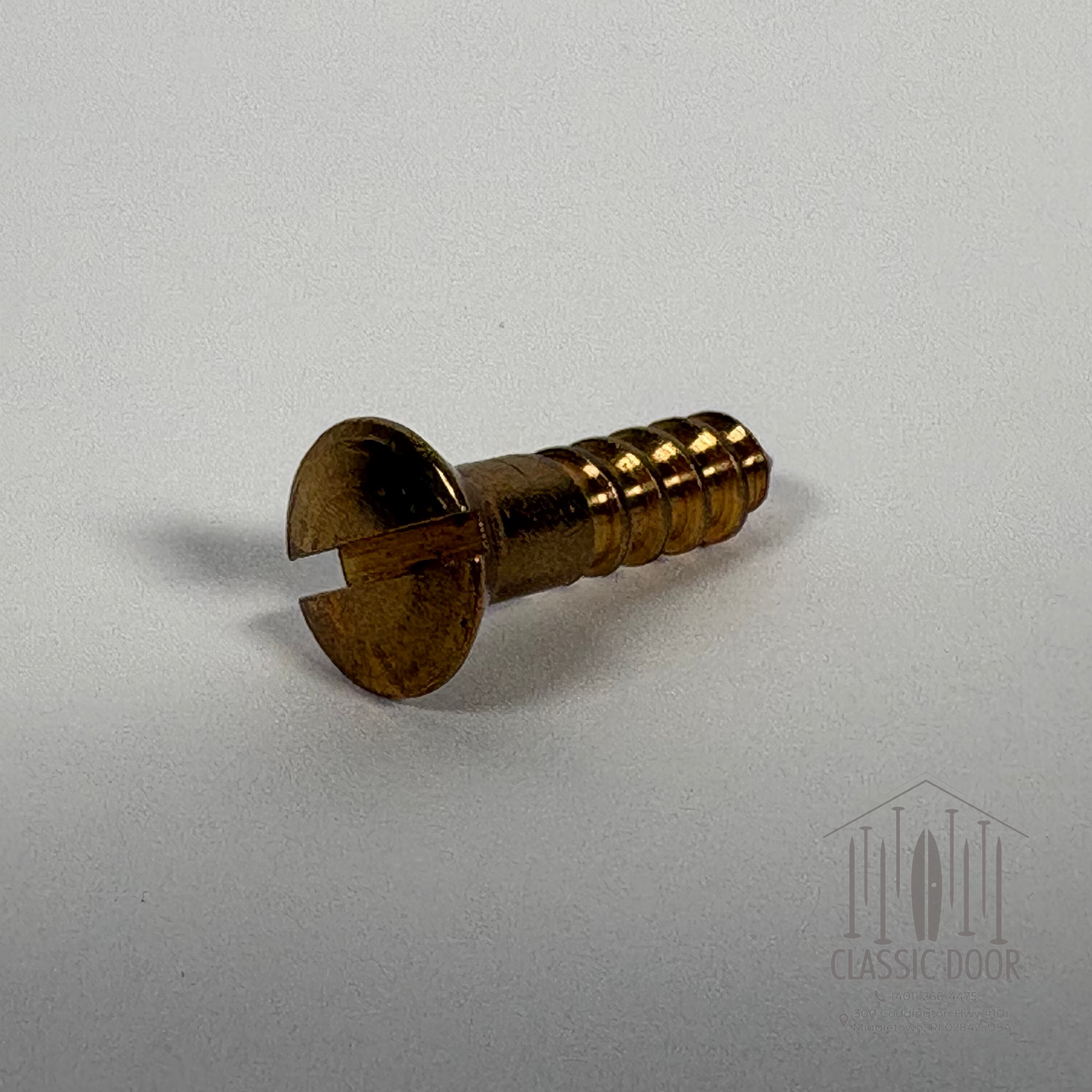 #14 Oval Head, Slotted, Solid Brass Wood Screw - 1"; Satin Brass — Standard