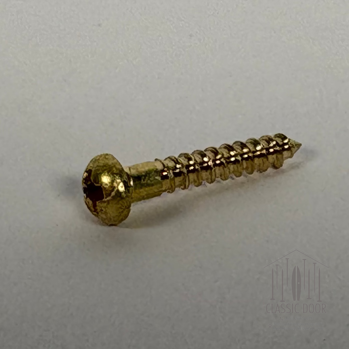 Round Head Phillips solid brass wood screw