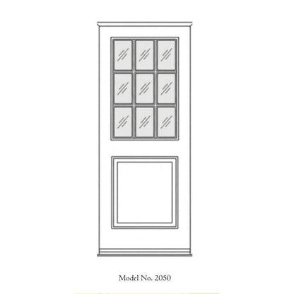 2050 Exterior Door - 1 Panel with 3x3 Glass Mahogany - Door Only