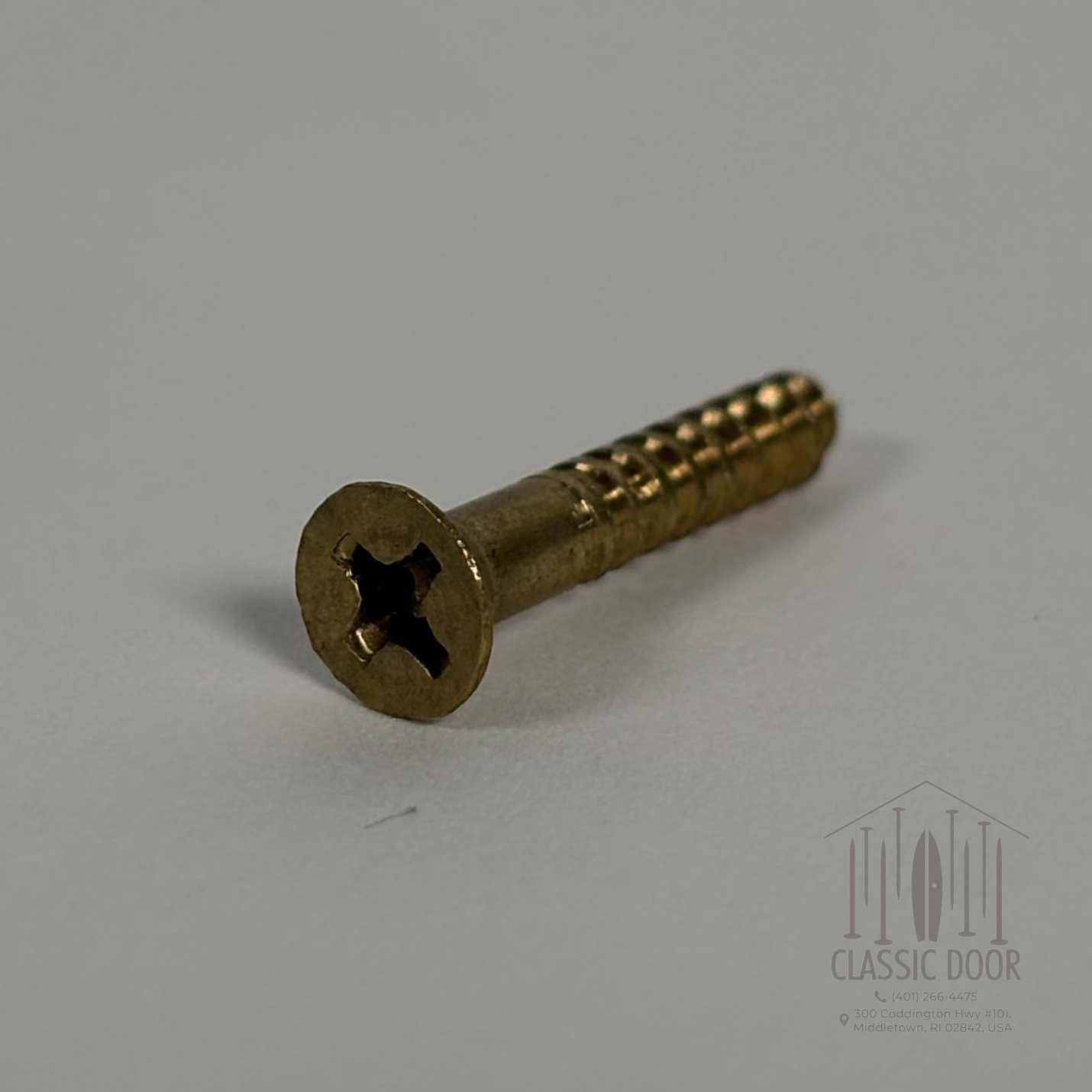 Flat Head Phillips solid brass wood screw