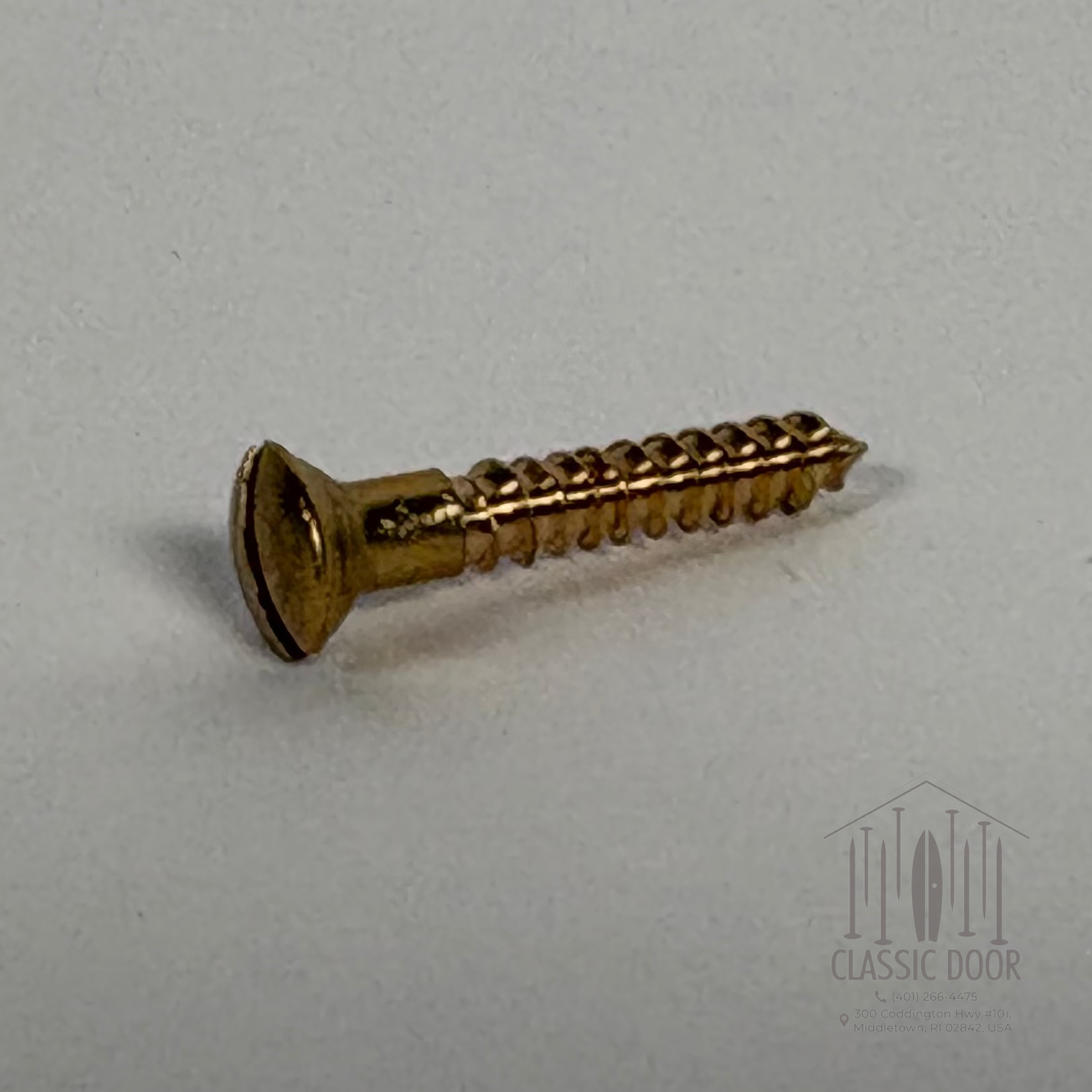 #5 Oval Head, Slotted, Solid Brass Wood Screw - 1/2"; Satin Brass — Standard