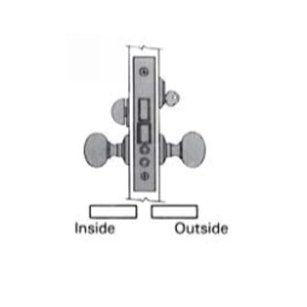 6001LS Entry Mortise Lock with Strike — Lever x Lever, 2-3/4" Backset - LH — Left Hand; 1-3/4"
