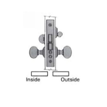 6001LS Entry Mortise Lock with Strike — Lever x Lever, 2-3/4" Backset - LH — Left Hand; 1-3/4"