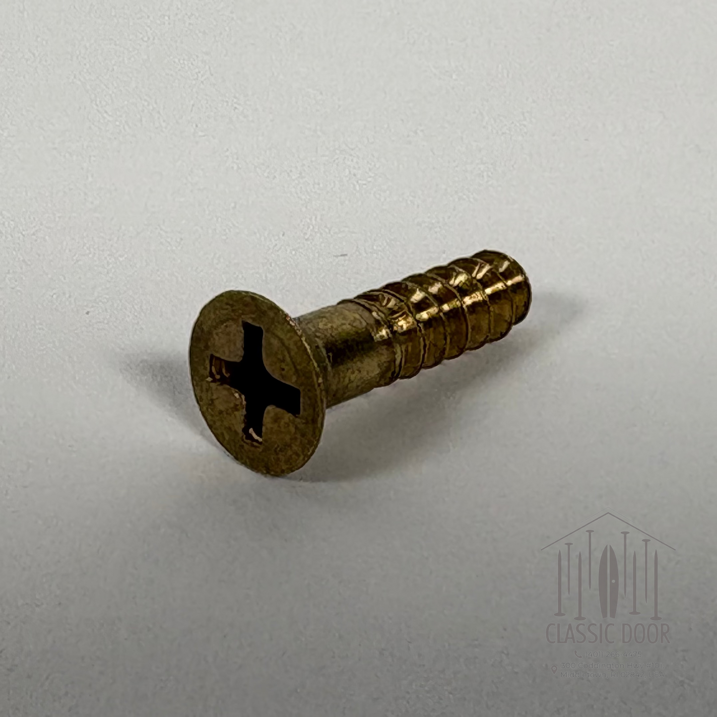 #9 Flat Head, Phillips, Solid Brass Wood Screw - 3/4"; Satin Brass — Standard