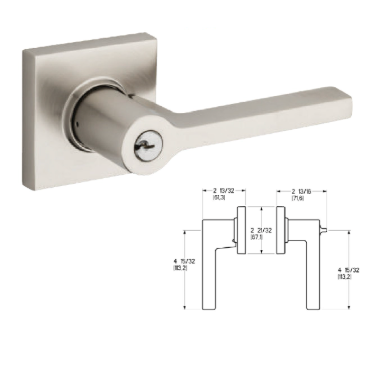 5285 Baldwin Minneapolis Keyed Lever - Lifetime Polished Brass 003; Left Hand