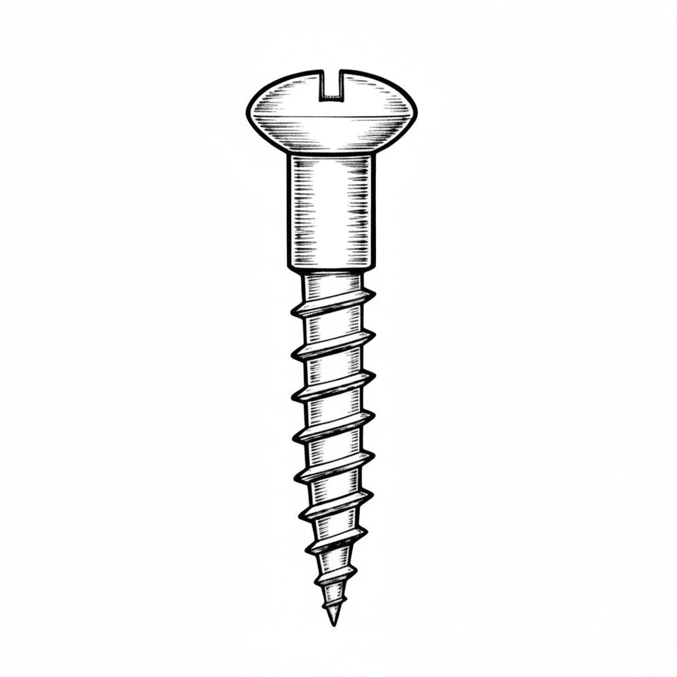 Oval Head Slotted screw type reference