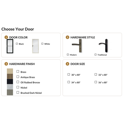 Aluminum Screen/Glass Combo Door - white; Modern