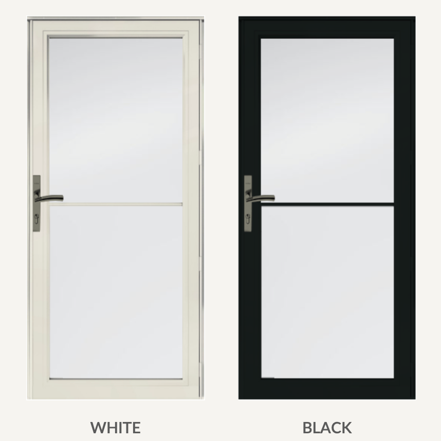 Aluminum Screen/Glass Combo Door - white; Modern