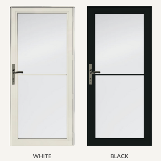 Aluminum Screen/Glass Combo Door - white; Modern
