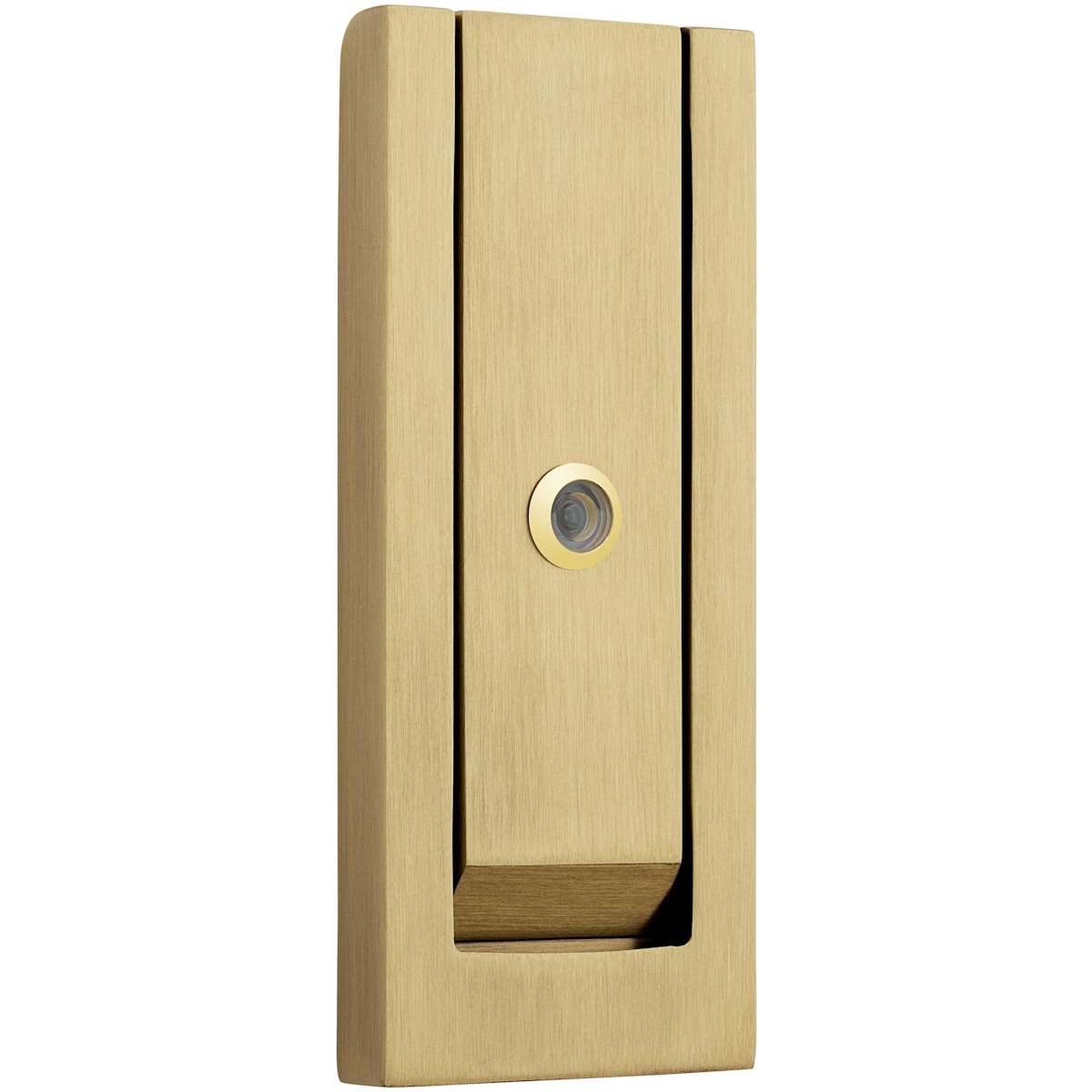 Baldwin 0185 Modern Door Knocker with Observascope - Satin Brass and Black