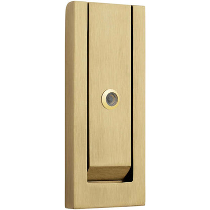 Baldwin 0185 Modern Door Knocker with Observascope - Satin Brass and Black