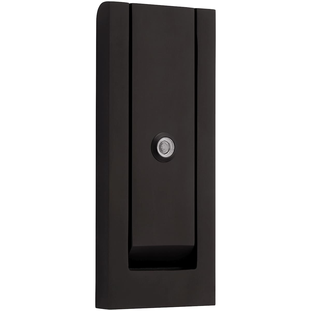 Baldwin 0185 Modern Door Knocker with Observascope - Non-Lacquered Brass