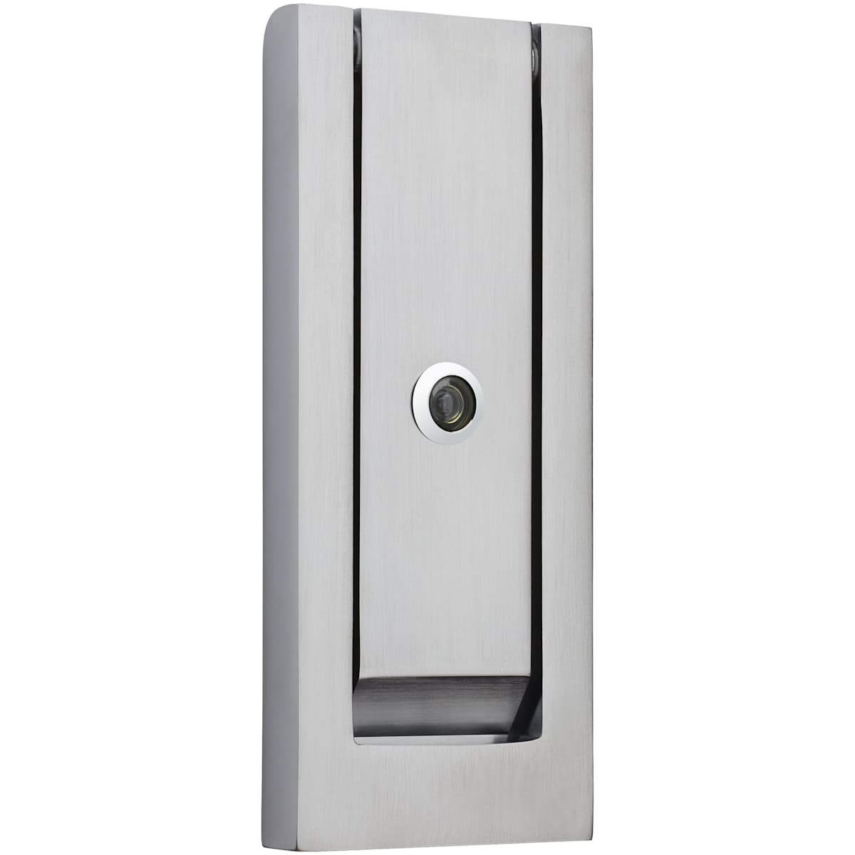 Baldwin 0185 Modern Door Knocker with Observascope - Satin Brass and Brown