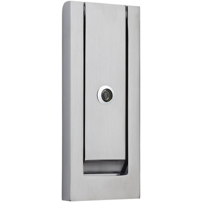 Baldwin 0185 Modern Door Knocker with Observascope - Satin Brass and Brown