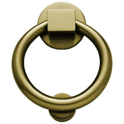 Baldwin 0195 Ring Door Knocker - Satin Brass and Black