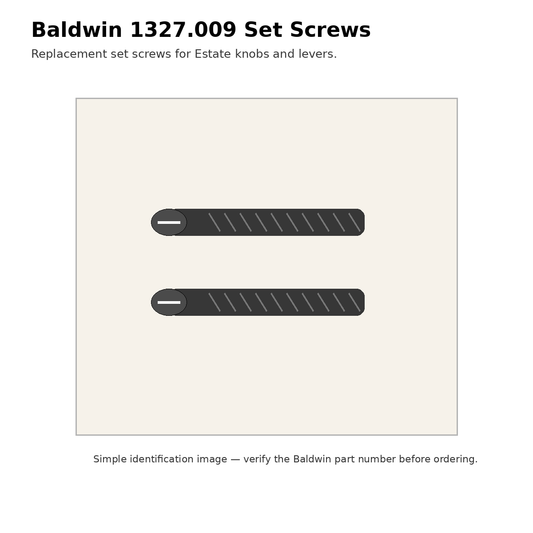 Baldwin 1327.009 replacement set screws for Estate knobs and levers