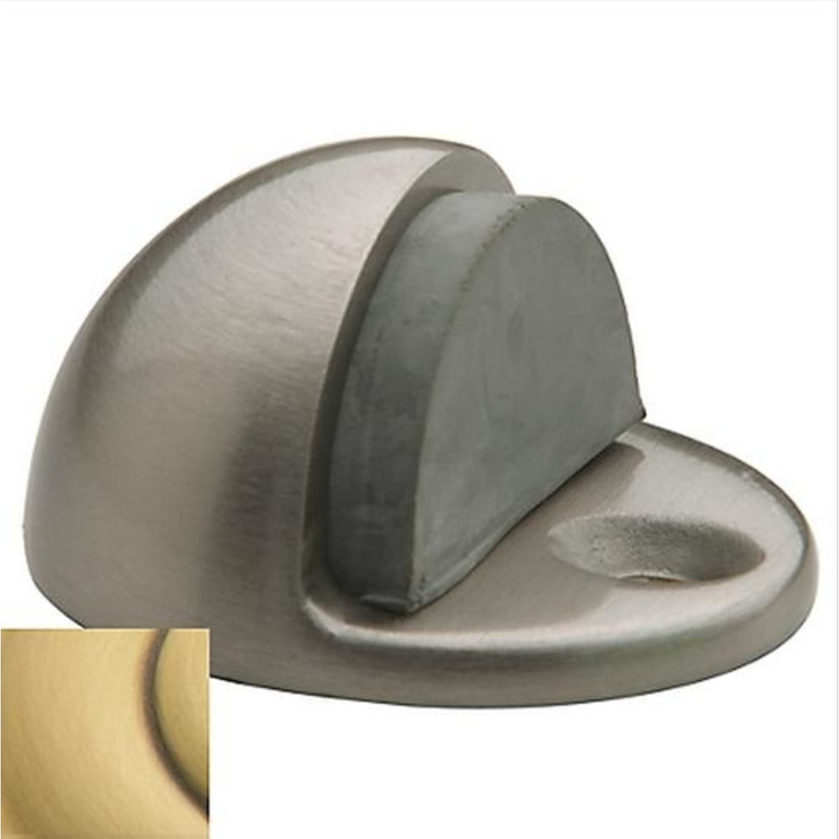 Baldwin 4000 Half Dome Door Bumper – 1 Inch - Satin Brass and Black
