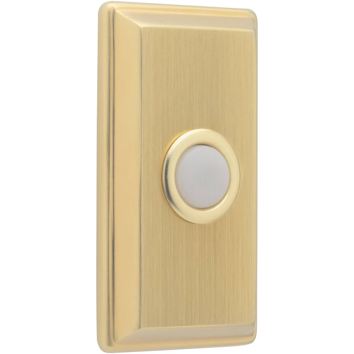 Baldwin 4860 Rectangular Bell Button - Lifetime Polished Nickel