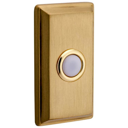 Baldwin 4860 Rectangular Bell Button - Satin Brass and Black