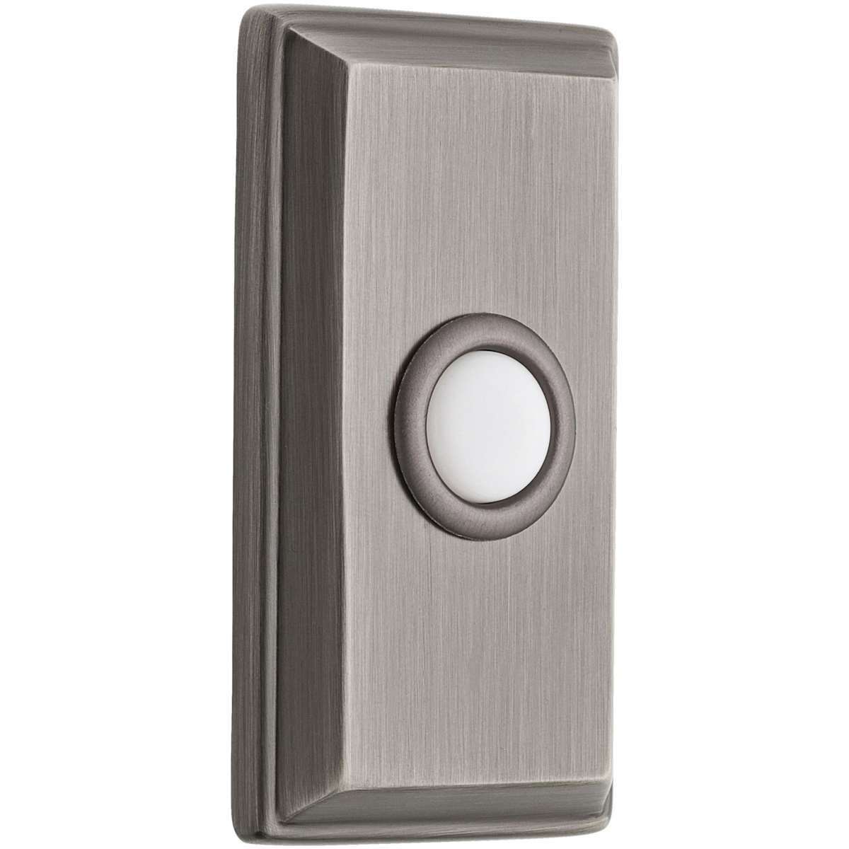 Baldwin 4860 Rectangular Bell Button - Lifetime Satin Nickel