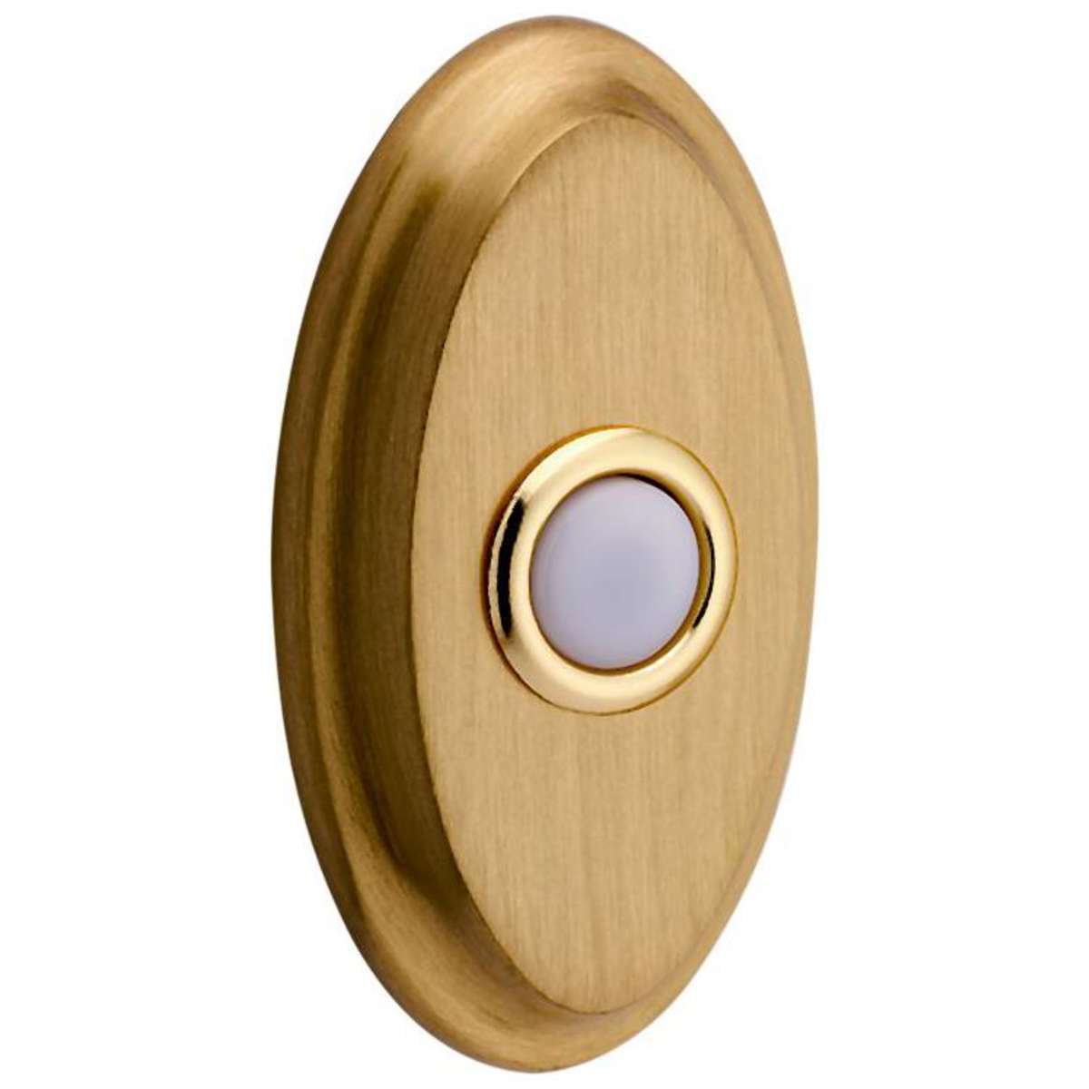 Baldwin 4861 Oval Bell Button - Satin Brass and Black