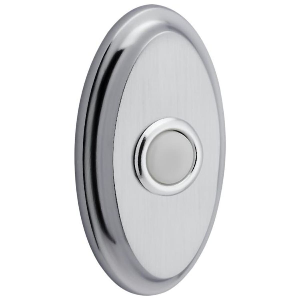 Baldwin 4861 Oval Bell Button - Satin Brass and Brown