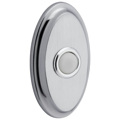 Baldwin 4861 Oval Bell Button - Satin Brass and Brown