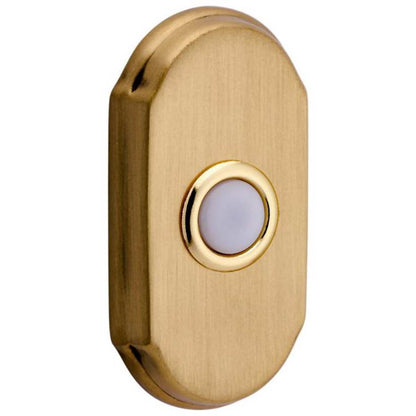 Baldwin 4862 Arch Bell Button - Satin Brass and Black