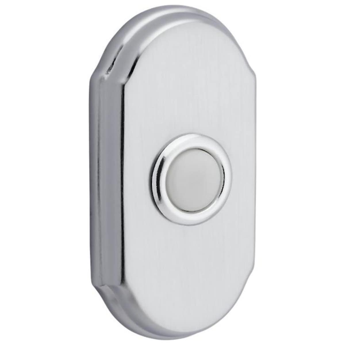 Baldwin 4862 Arch Bell Button - Satin Brass and Brown