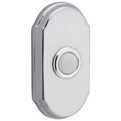 Baldwin 4862 Arch Bell Button - Satin Brass and Brown