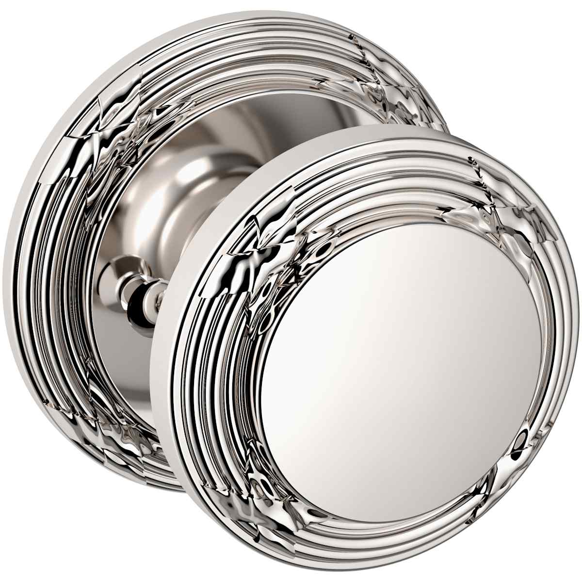 Estate 5013 Edinburgh Knob with 5021 Rose – Half Dummy – Lifetime Polished Nickel