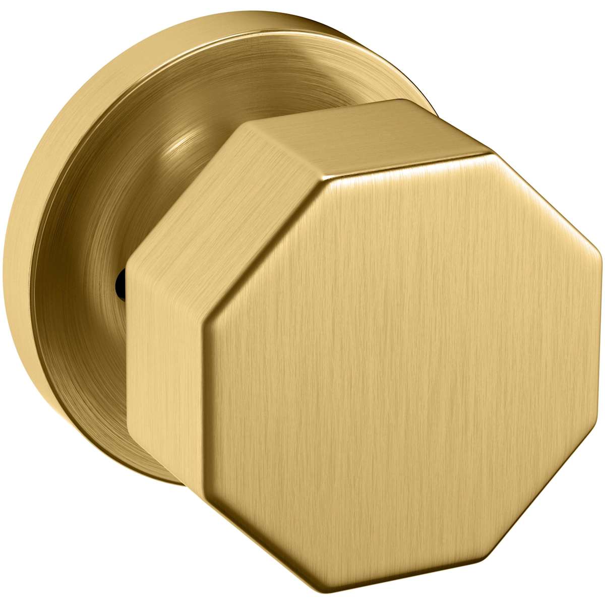 Estate 5073 Octagonal Knob with 5046 Rose – Half Dummy – Lifetime Satin Brass