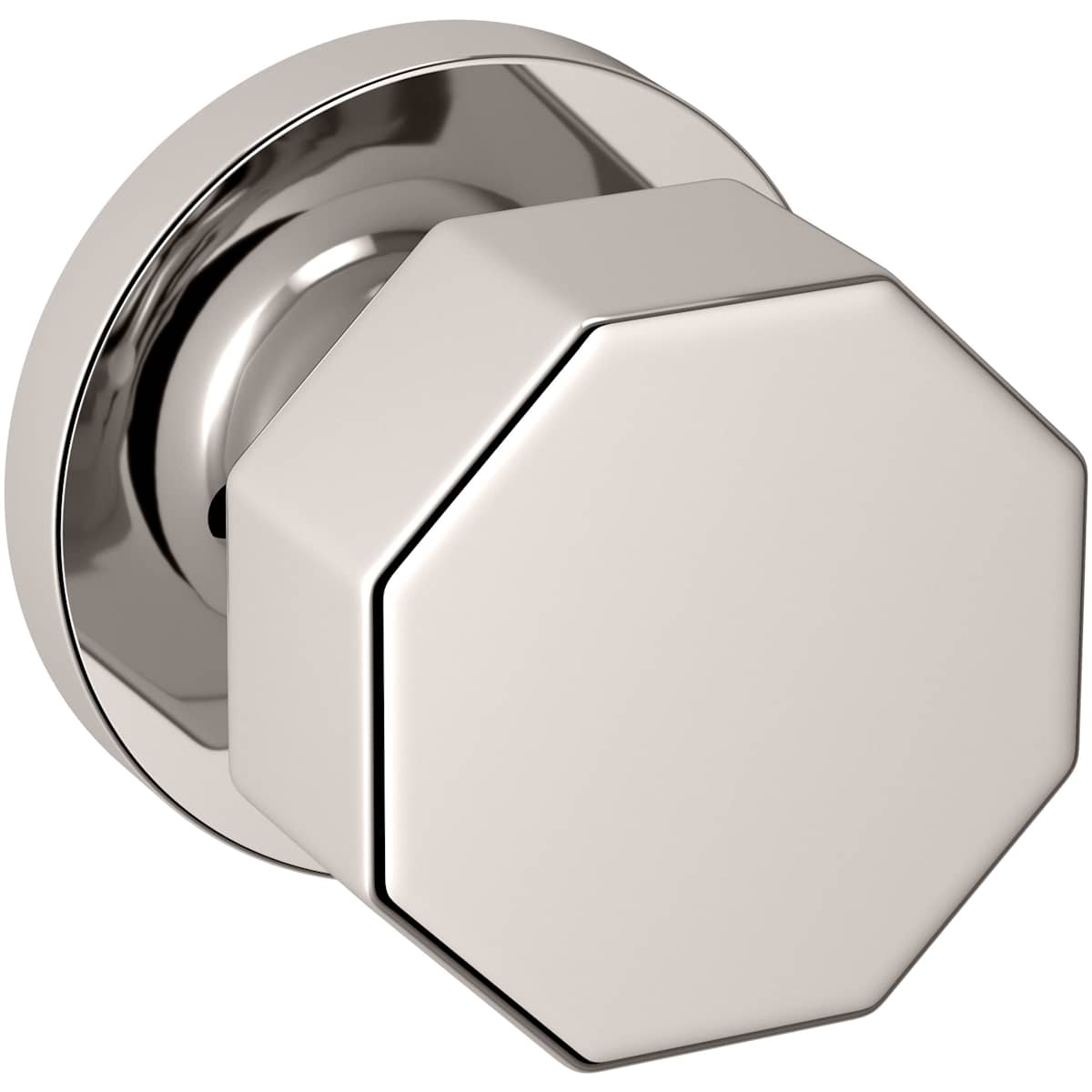 Estate 5073 Octagonal Knob with 5046 Rose – Half Dummy – Lifetime Polished Nickel