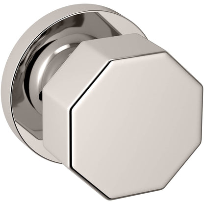 Estate 5073 Octagonal Knob with 5046 Rose – Half Dummy – Lifetime Polished Nickel