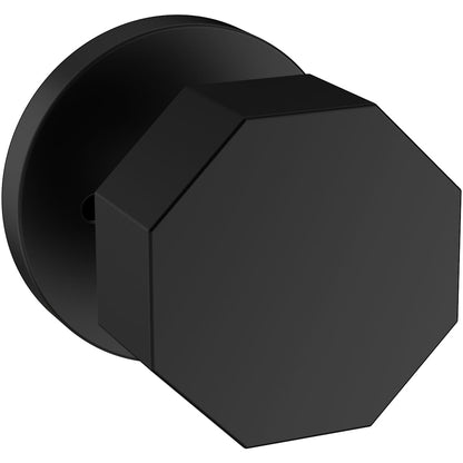 Estate 5073 Octagonal Knob with 5046 Rose – Half Dummy – Satin Black