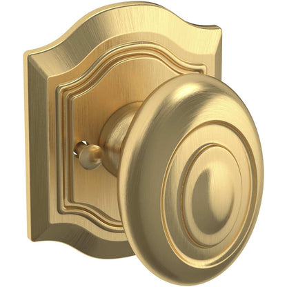 Estate 5077 Bethpage Knob with R027 Rose – Half Dummy – Lifetime Satin Brass