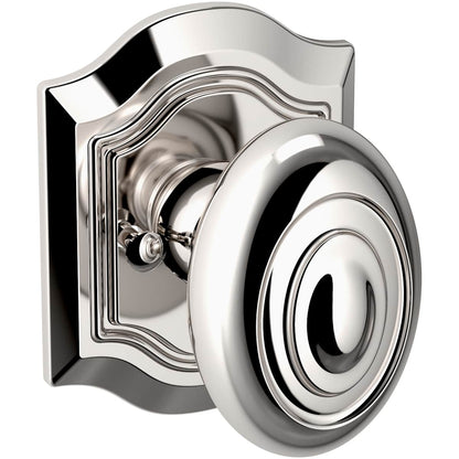 Estate 5077 Bethpage Knob with R027 Rose – Half Dummy – Lifetime Polished Nickel