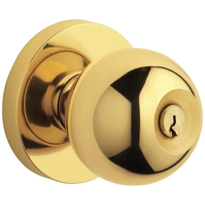 5215 Baldwin Modern Keyed Knob - Lifetime Polished Brass 003