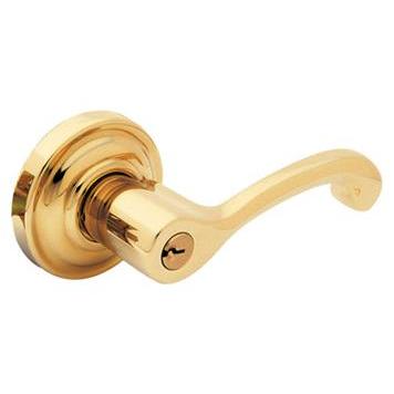 5245 Baldwin Classic Keyed Lever - Lifetime Polished Brass 003; Left Hand