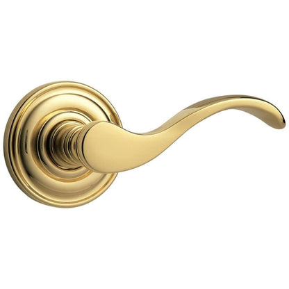 Estate 5455V Privacy Door Lever Set with 5048 Rose – Lifetime Polished Brass