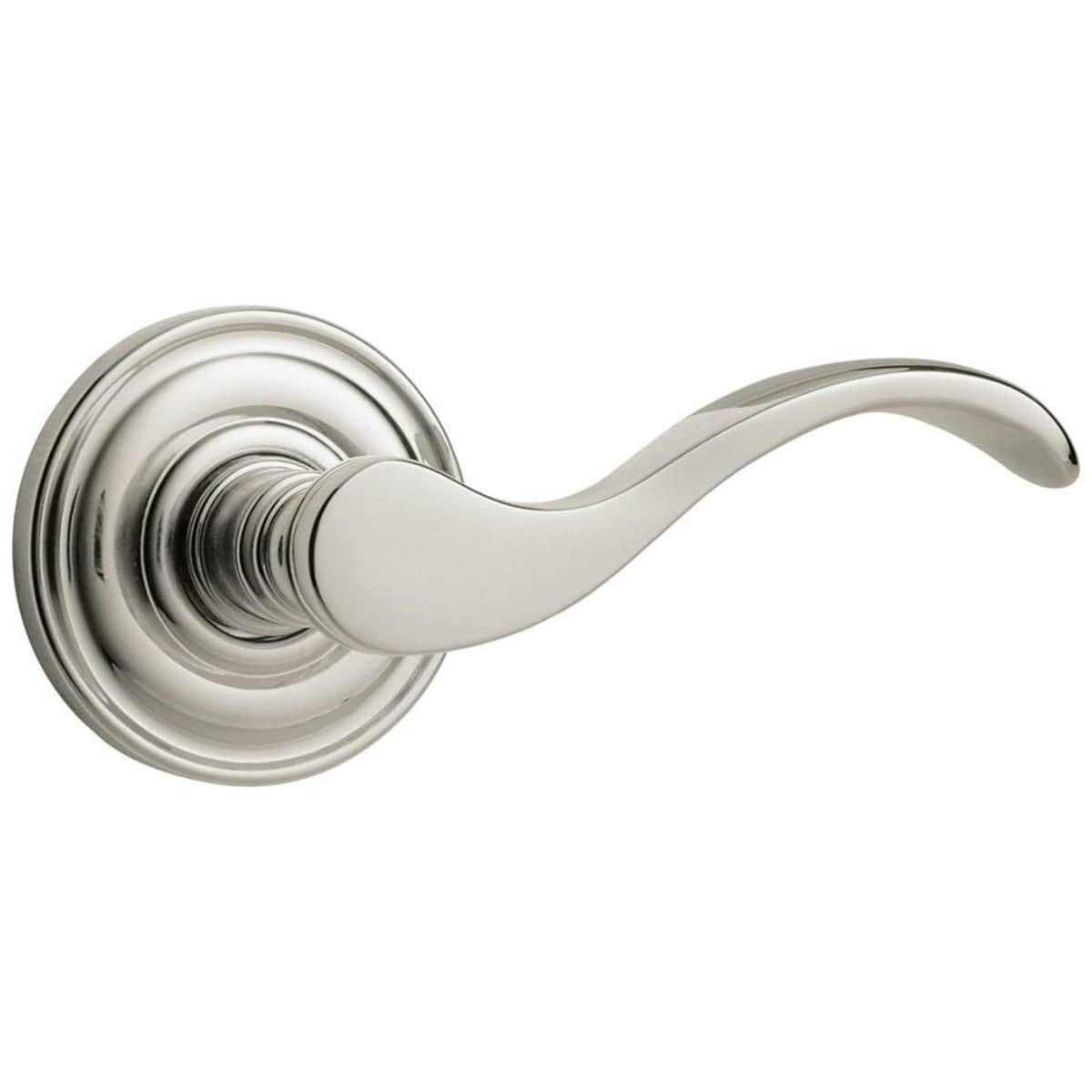 Estate 5455V Privacy Door Lever Set with 5048 Rose – Lifetime Polished Nickel
