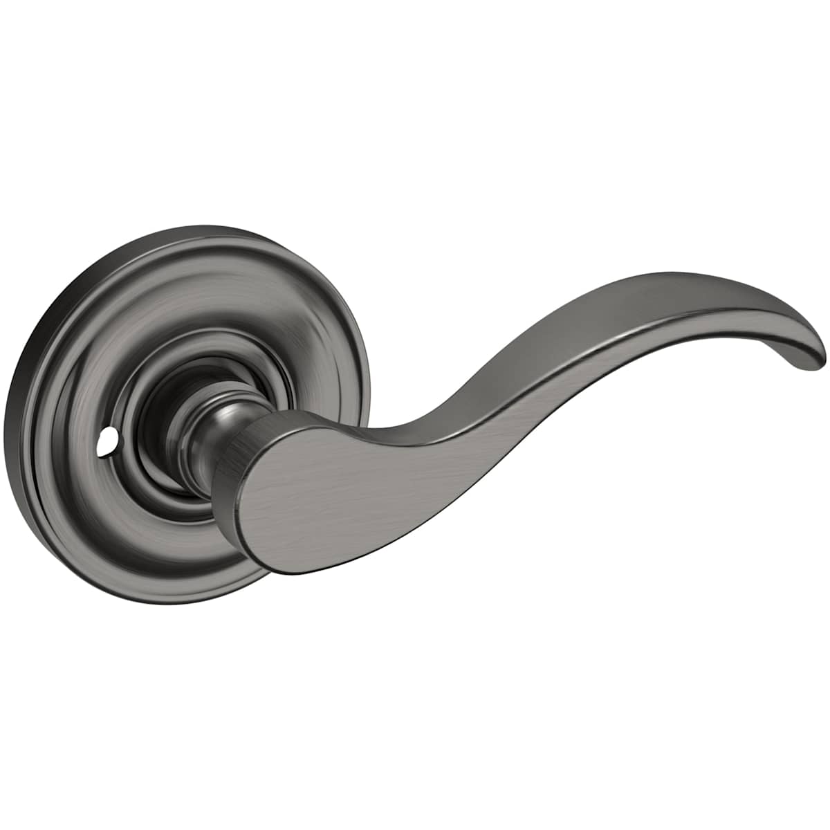 Estate 5455V Privacy Door Lever Set with 5048 Rose – Lifetime Graphite Nickel