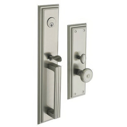 Tremont Baldwin mortise door lock in Lifetime Satin Nickel