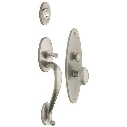 Lexington Baldwin mortise door lock in Lifetime Satin Nickel