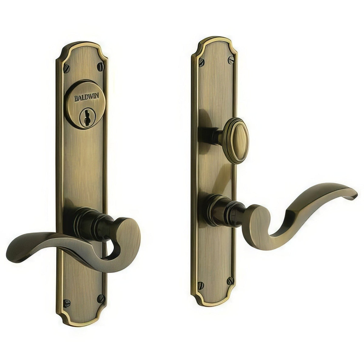 Bismark Baldwin mortise door lock in Satin Brass and Black