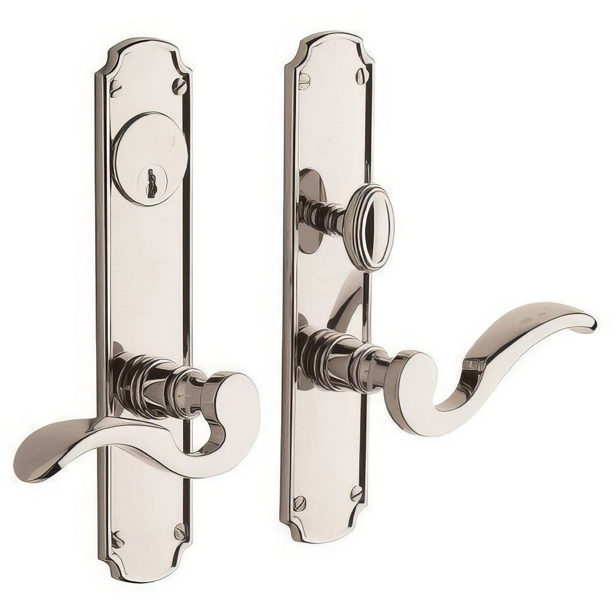 Bismark Baldwin mortise door lock in Lifetime Polished Nickel